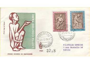 ITALIA 1963 FDC (Venetia) Lotta contro la fame racc