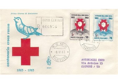 ITALIA 1963 FDC (Venetia) Croce Rossa racc