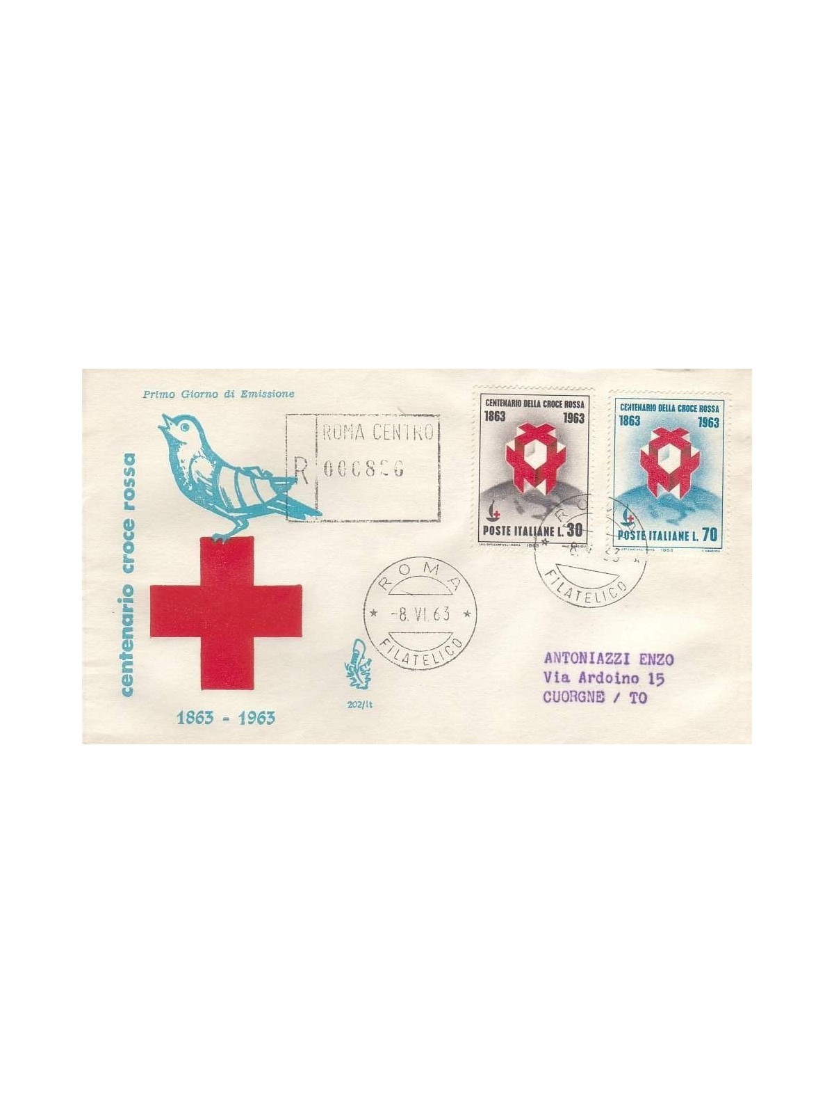 ITALY 1963 FDC (Venice) Red Cross collection