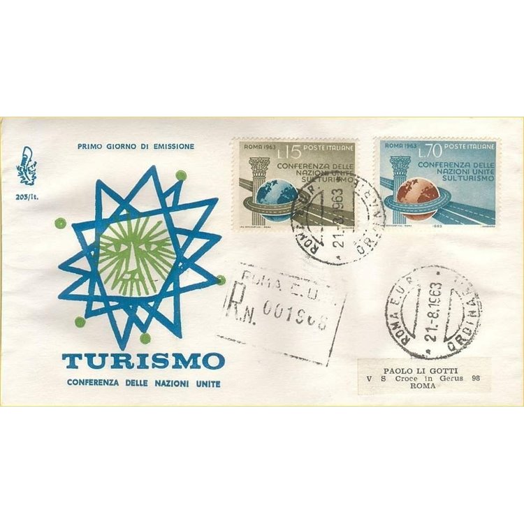 ITALY 1963 FDC (Venice) Conference on tourism collected