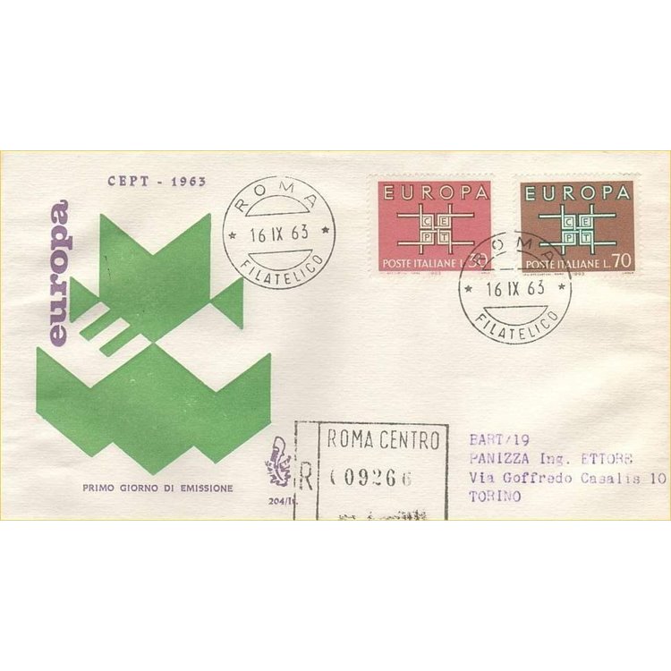 ITALY 1963 FDC (Venetia) Europa Cept rec