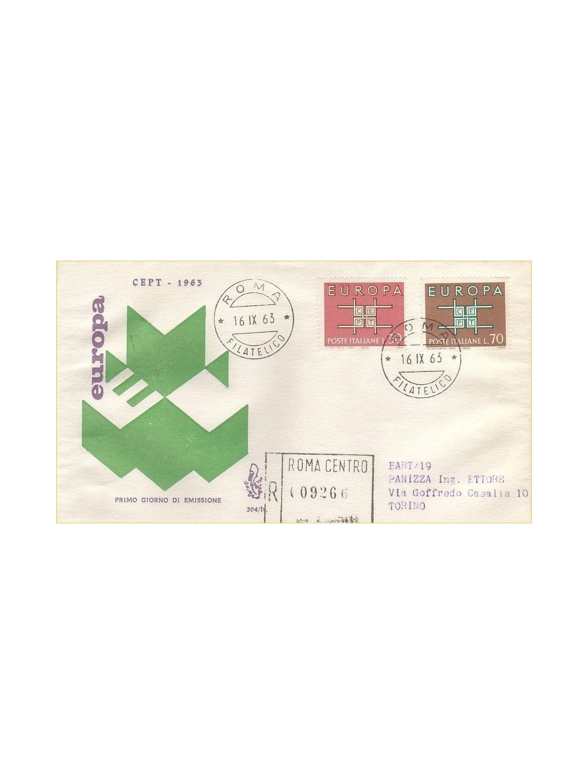 ITALIA 1963 FDC (Venetia) Europa Cept racc