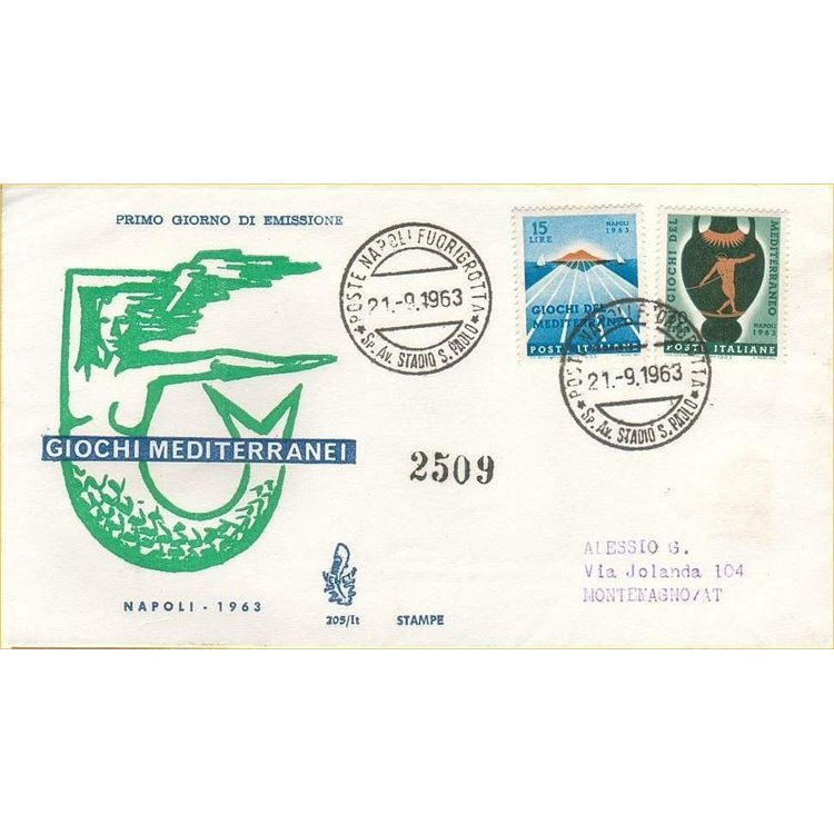 ITALY 1963 FDC (Venetia) Mediterranean Games collected