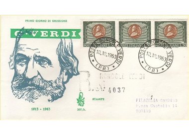 ITALIA 1963 FDC (Venetia) Giuseppe Verdi racc
