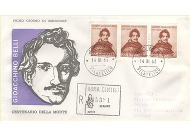 ITALY 1963 FDC (Venice) Gioachino Belli collection