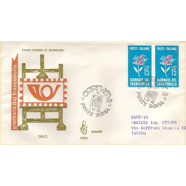 ITALIA 1963 FDC (Venetia) Giornata del francobollo