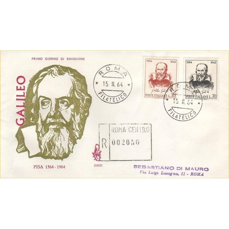 ITALY 1964 FDC (Venetia) Galileo Galilei rec