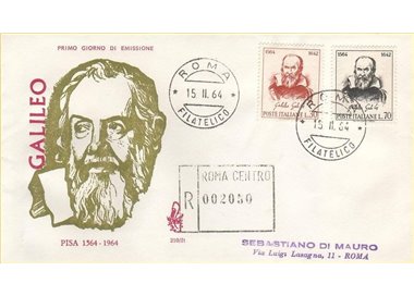 ITALY 1964 FDC (Venetia) Galileo Galilei rec