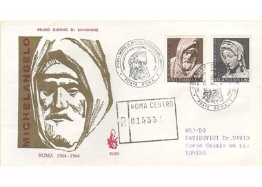 ITALIA 1964 FDC (Venetia) Michelangelo Buonarroti racc