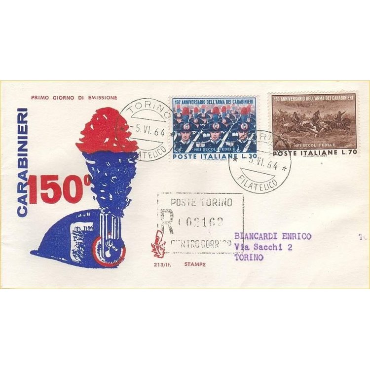ITALY 1964 FDC (Venice) Carabinieri Corps collected