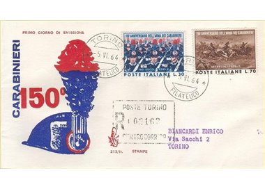 ITALIA 1964 FDC (Venetia) Arma dei Carabinieri racc