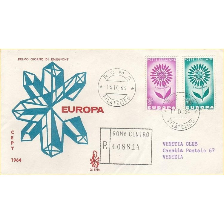 ITALIA 1964 FDC (Venetia) Europa Cept racc
