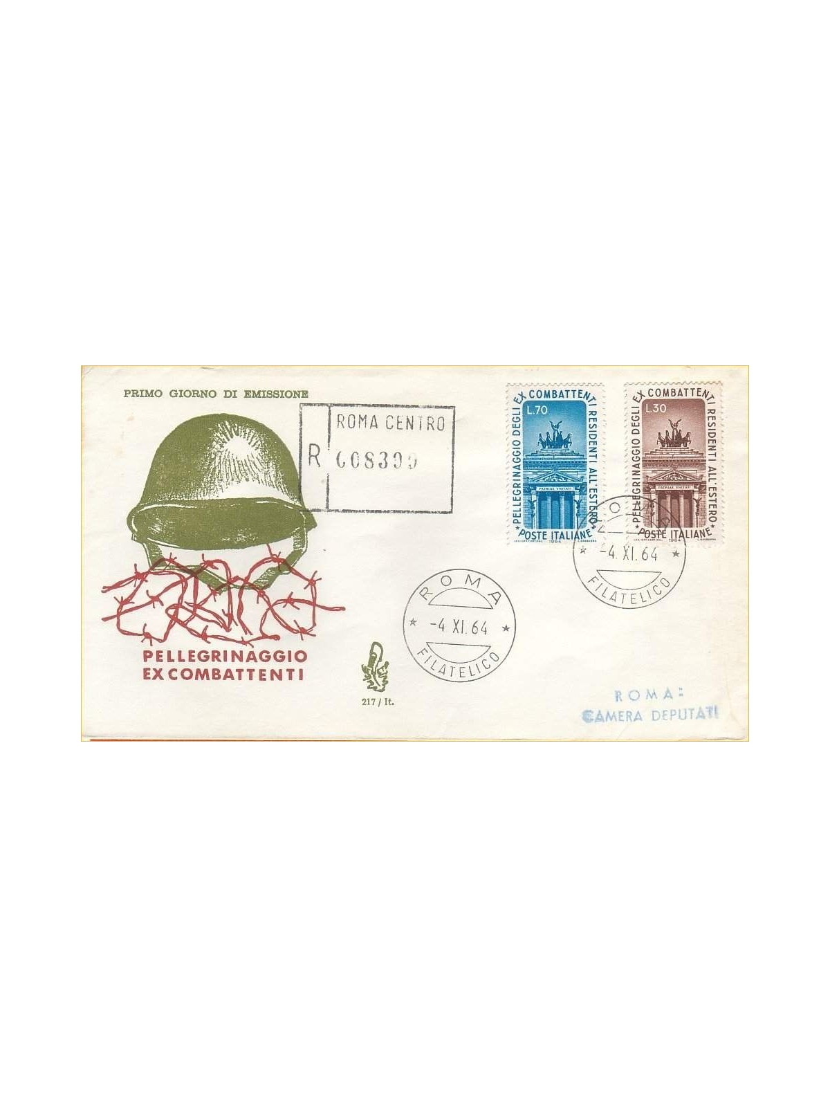 ITALIA 1964 FDC (Venetia) Ex-combattenti racc