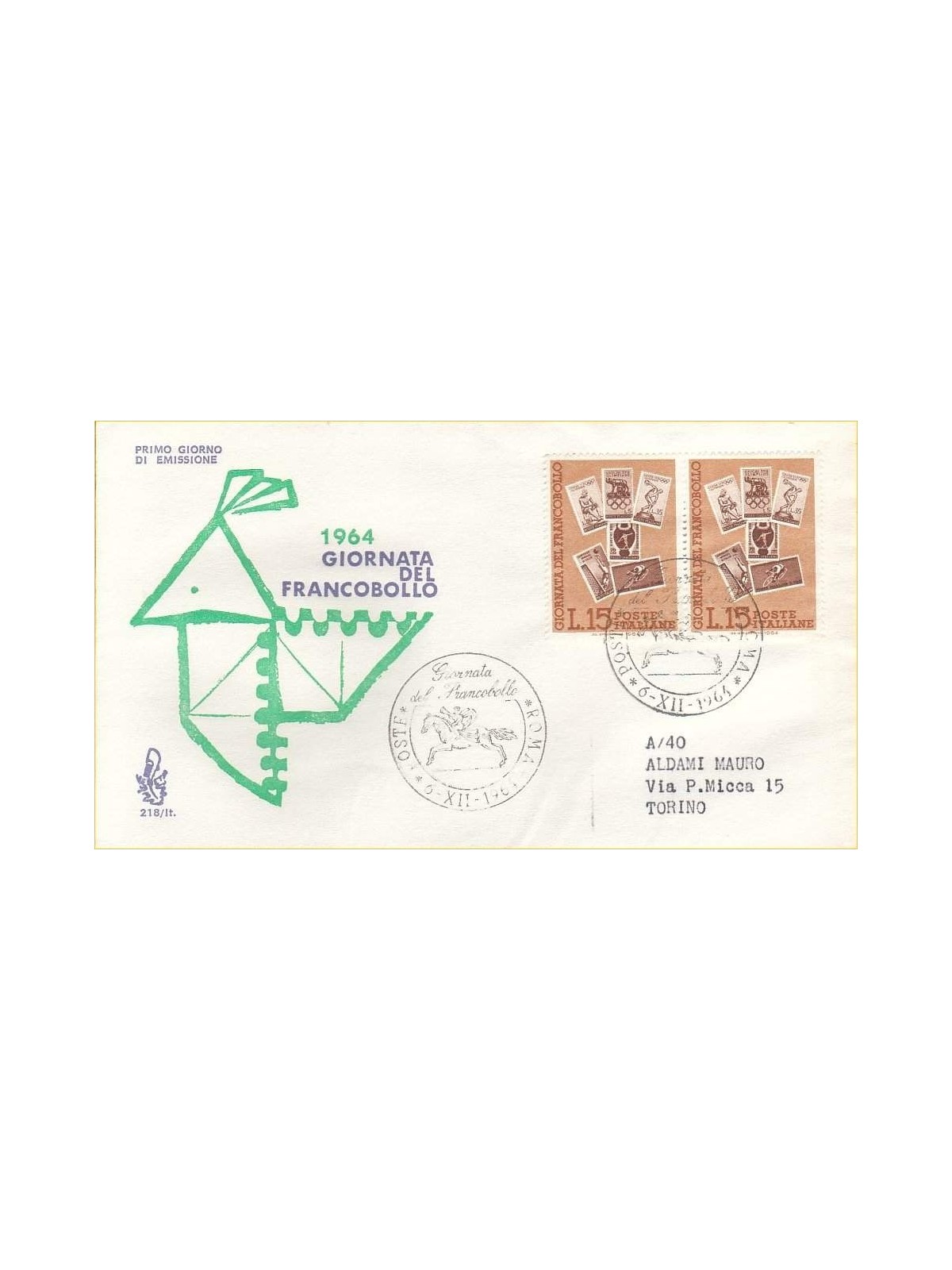 ITALY 1964 FDC (Venice) Stamp Day