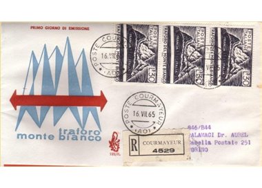 ITALY 1965 FDC (Venice) Mont Blanc Tunnel collect