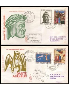 ITALIA 1965 FDC (Venetia) Dante Alighieri racc