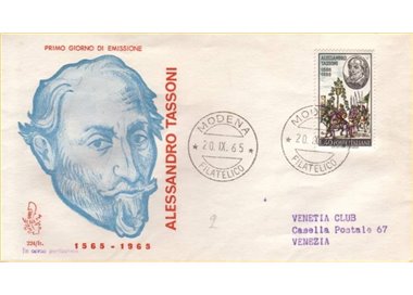 ITALIA 1965 FDC (Venetia) Alessandro Tassoni ord