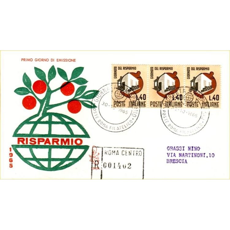 ITALIA 1965 FDC (Venetia) Giornata del risparmio racc