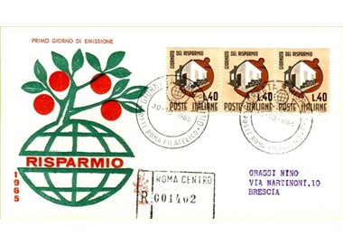 ITALIA 1965 FDC (Venetia) Giornata del risparmio racc