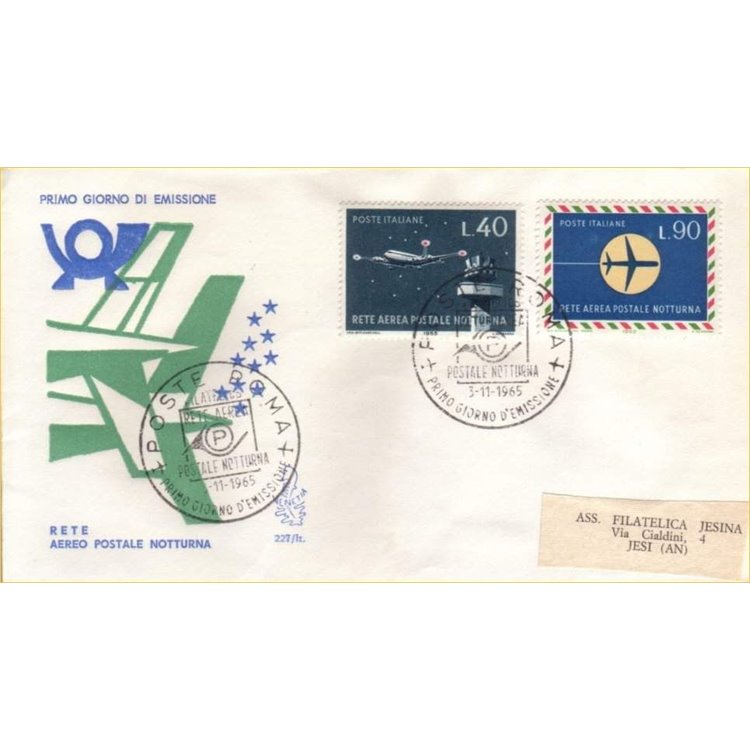 ITALY 1965 FDC (Venice) Airmail network registered