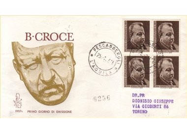 ITALIA 1966 FDC (Venetia) Benedetto Croce racc