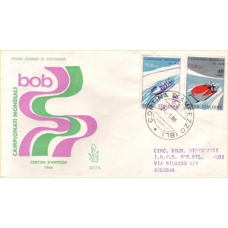 ITALY 1966 FDC (Venice) Bobsleigh Championships