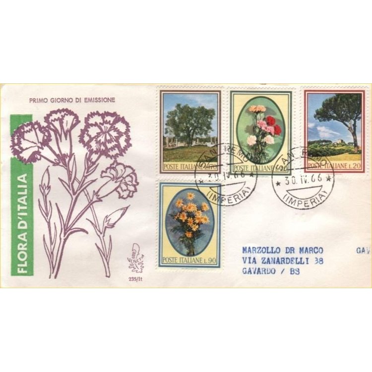 ITALIA 1966 FDC (Venetia) Flora racc