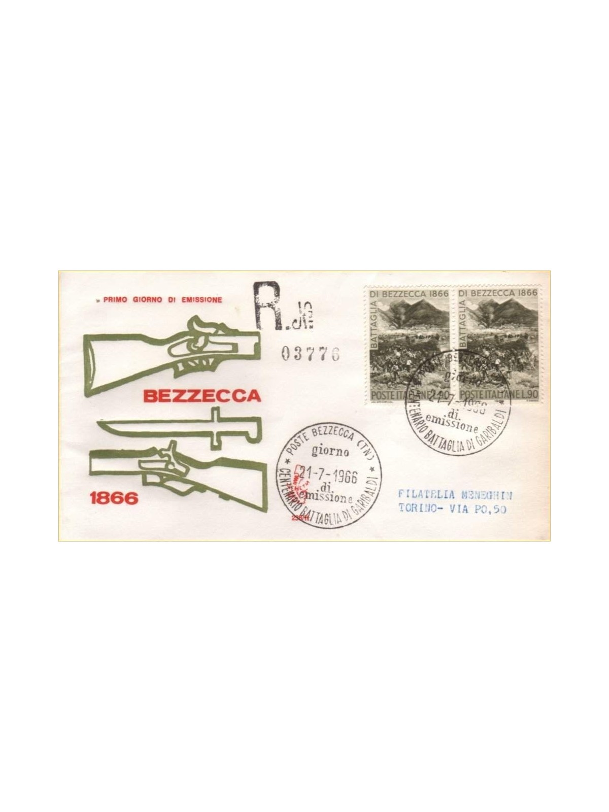 ITALIA 1966 FDC (Venetia) Bezzecca racc