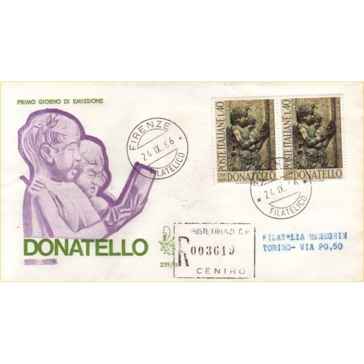 ITALIA 1966 FDC (Venetia) Donatello racc