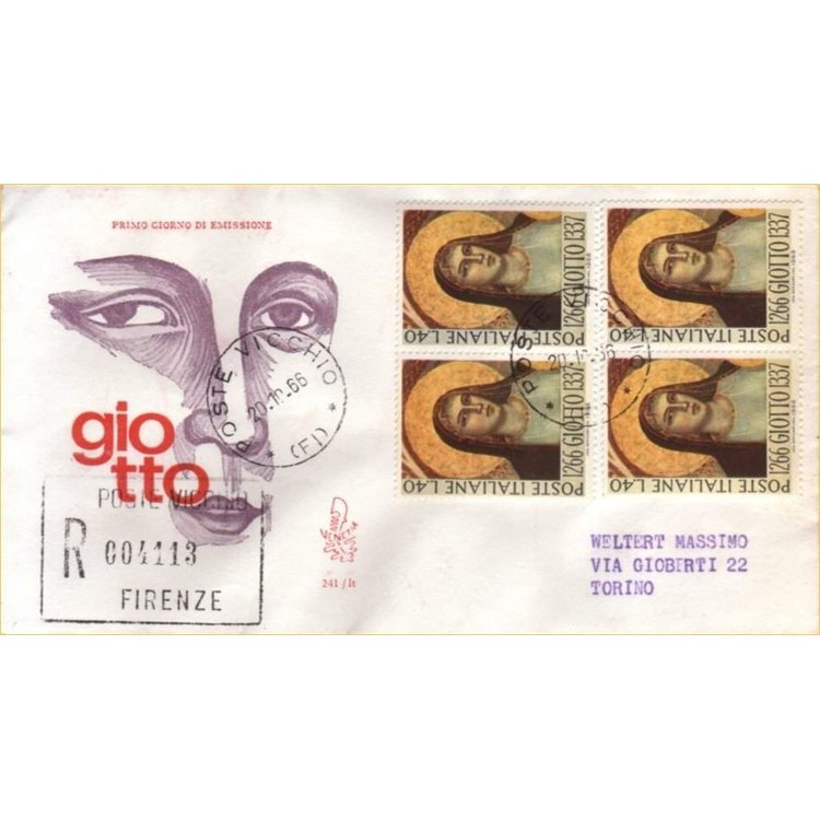 ITALIA 1966 FDC (Venetia) Giotto racc