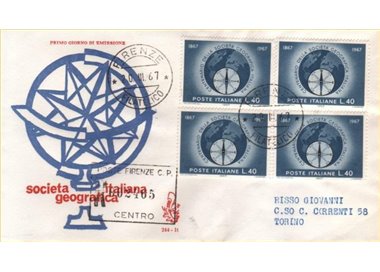 ITALY 1967 FDC (Venice) Geographical Society collection