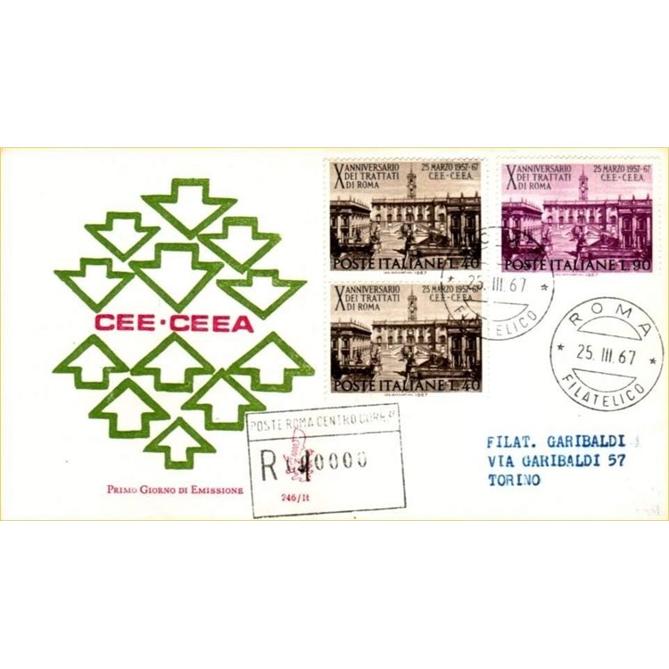 ITALIA 1967 FDC (Venetia) Trattati di Roma racc