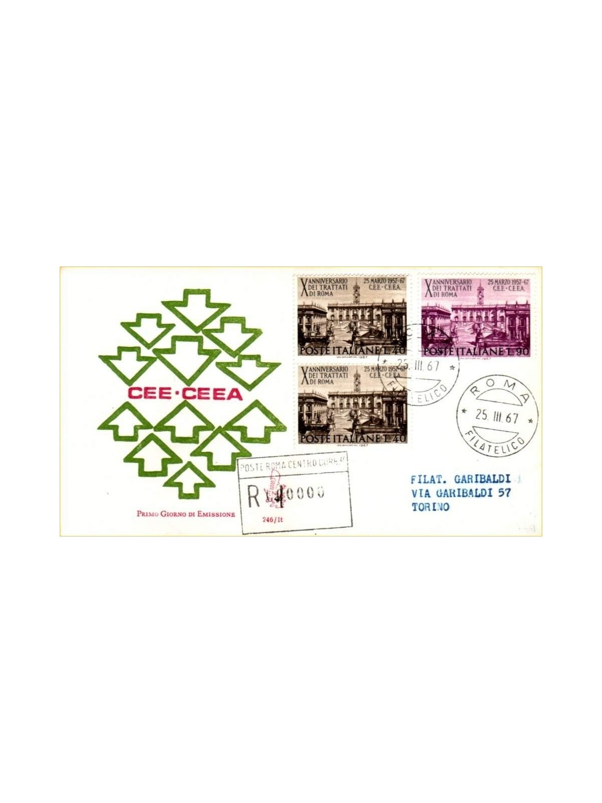 ITALIA 1967 FDC (Venetia) Trattati di Roma racc