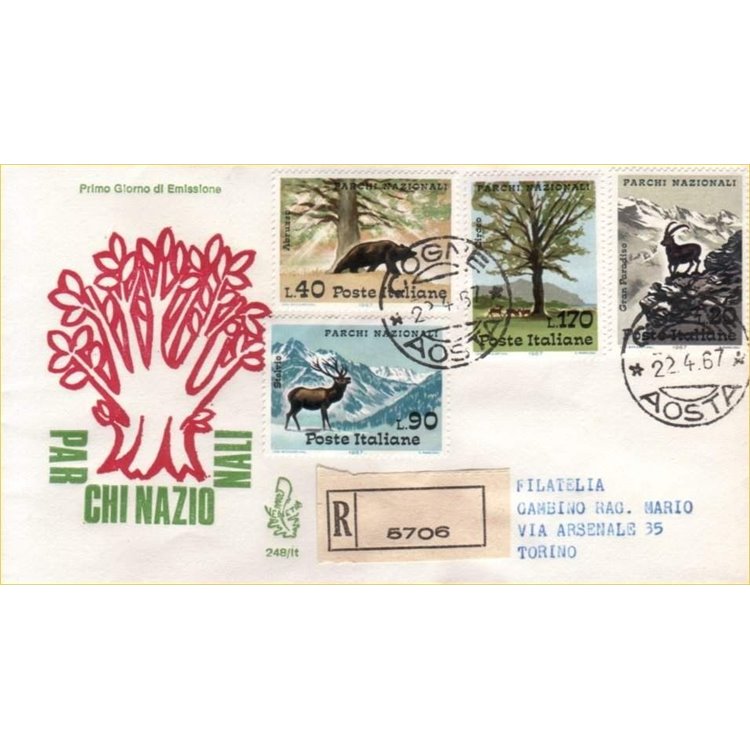 ITALY 1967 FDC (Venice) National parks collected