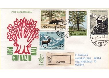ITALIA 1967 FDC (Venetia) Parchi nazionali racc