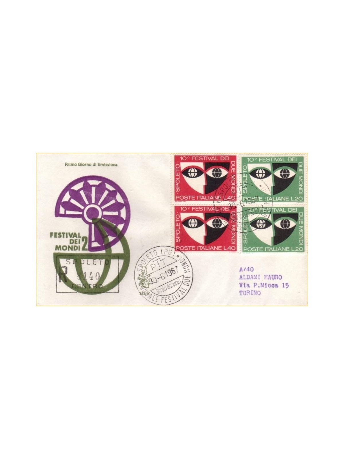 ITALY 1967 FDC (Venice) Spoleto Festival collected