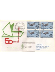 ITALIA 1967 FDC (Venetia) 50º francobollo di posta aerea racc