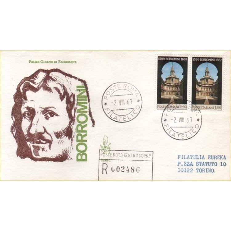 ITALIA 1967 FDC (Venetia) Francesco Borromini racc