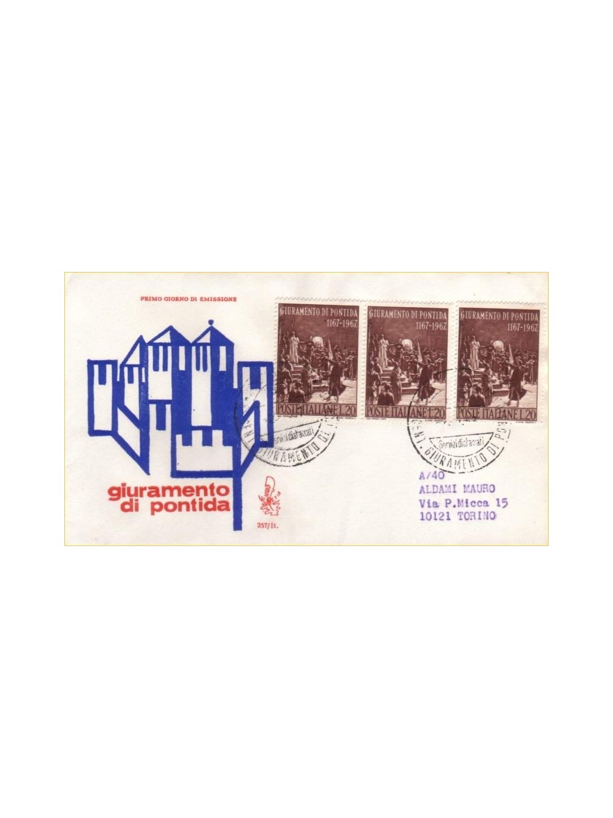 ITALY 1967 FDC (Venice) Oath of Pontida