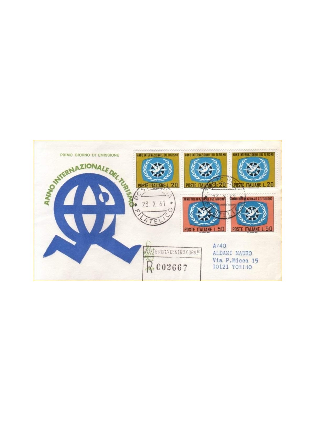 ITALY 1967 FDC (Venice) Year of Tourism collected
