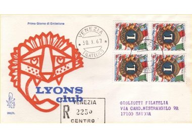 ITALIA 1967 FDC (Venetia) Lions racc