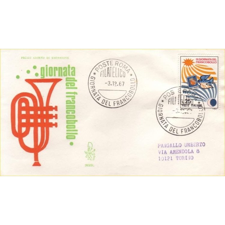 ITALY 1967 FDC (Venice) Stamp Day