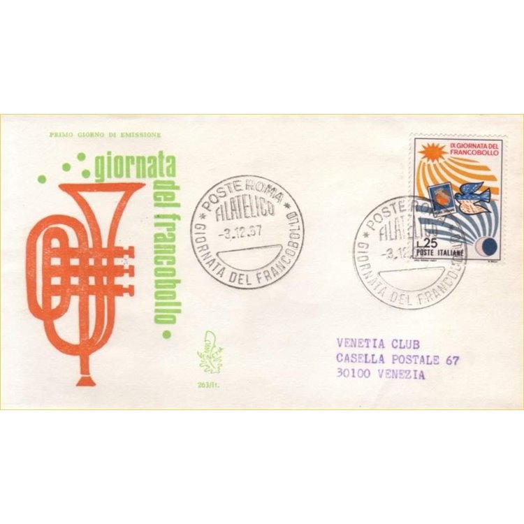 ITALIA 1967 FDC (Venetia) Giornata del francobollo ord