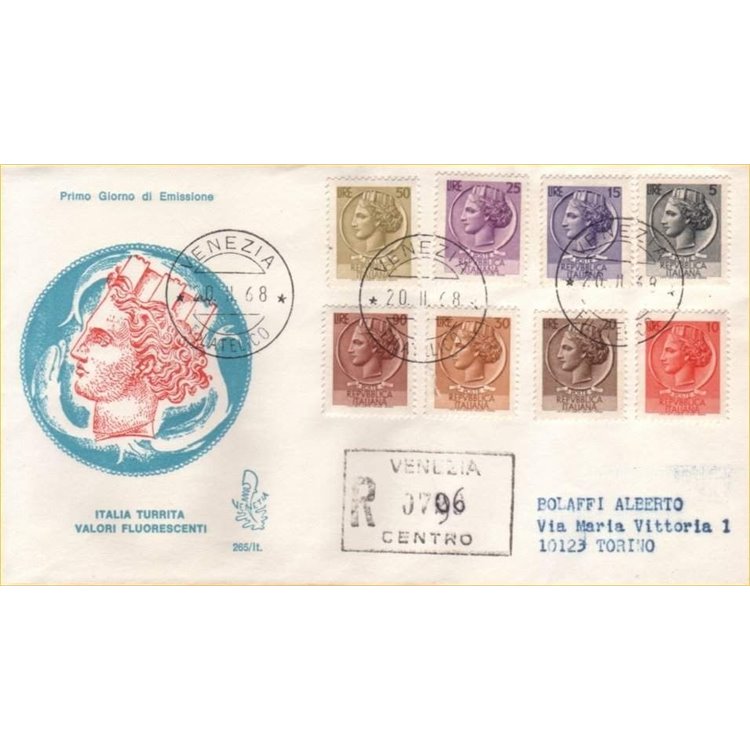 ITALIA 1968 FDC (Venetia) Siracusana racc