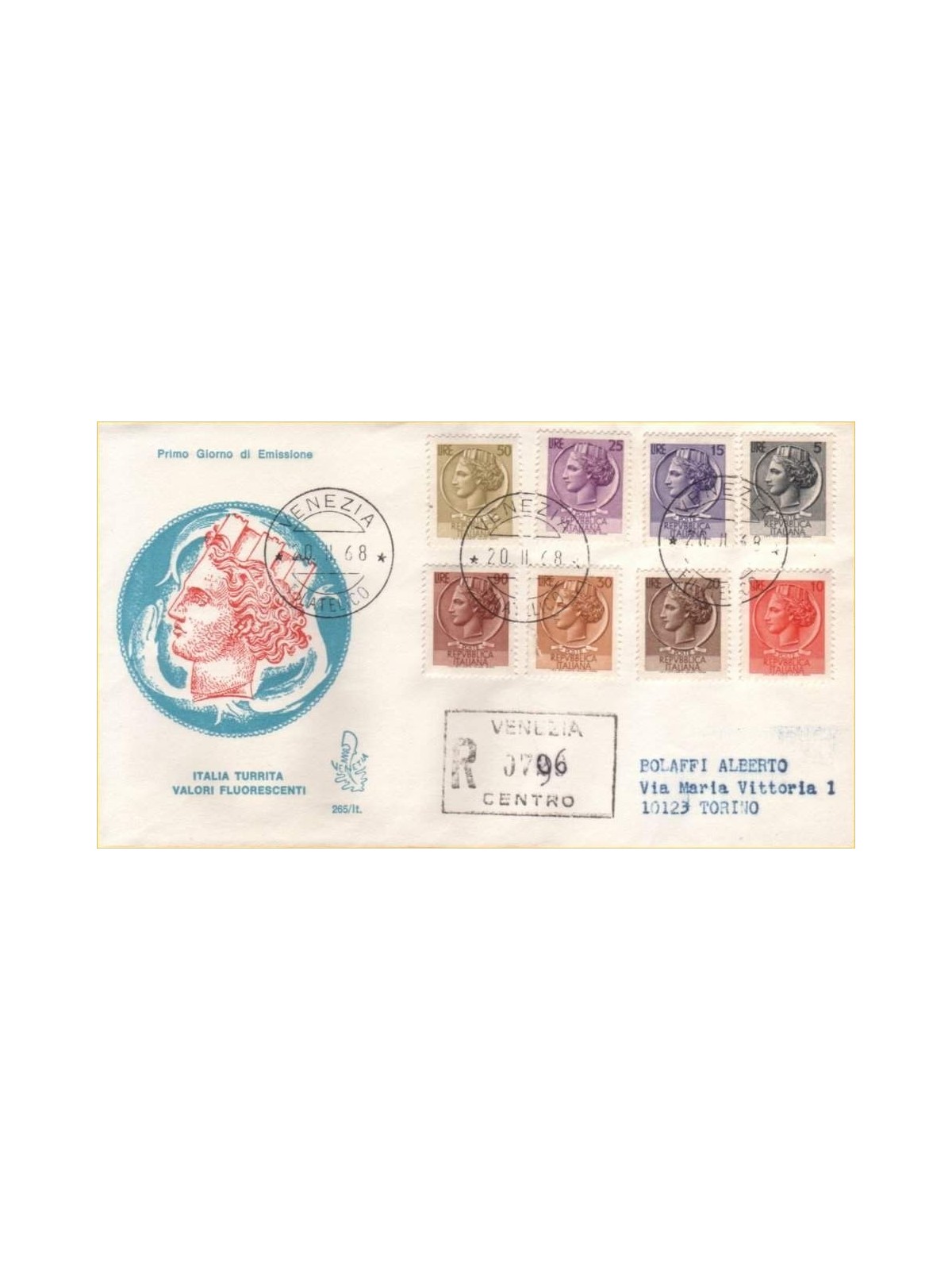 ITALY 1968 FDC (Venetia) Siracusana collection