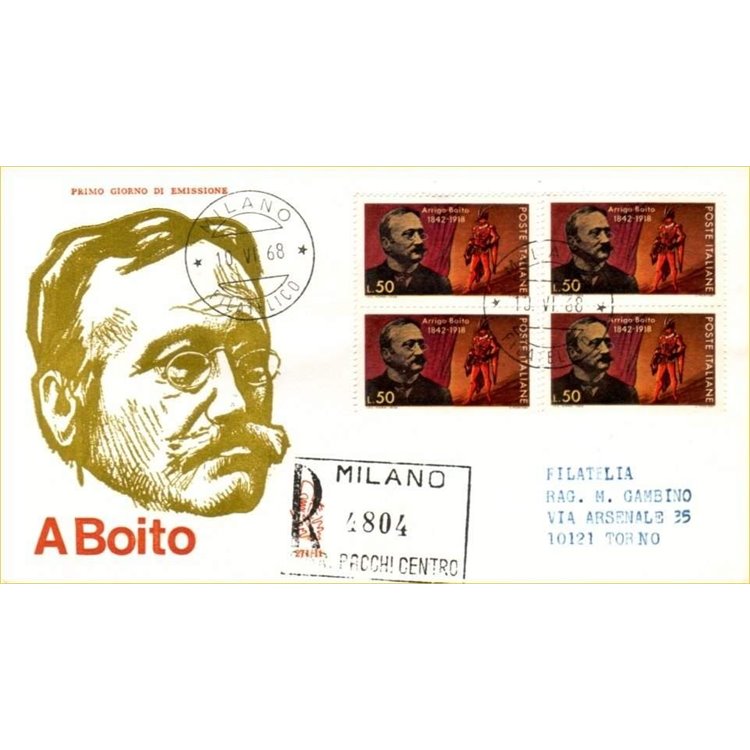 ITALY 1968 FDC (Venice) Arrigo Boito collection