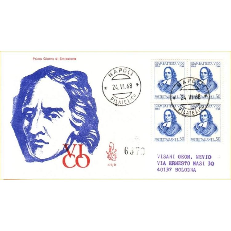 ITALY 1968 FDC (Venice) Giambattista Vico collection