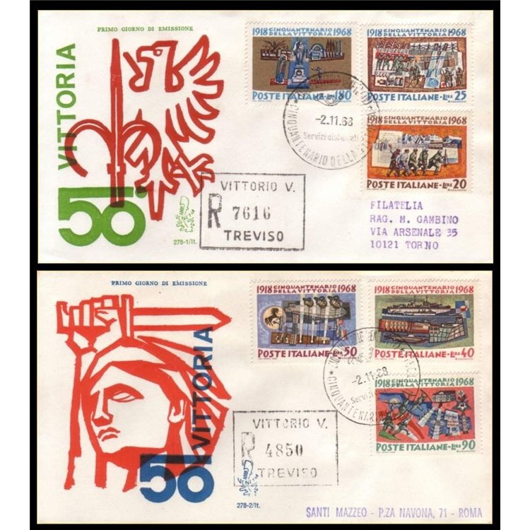 ITALY 1968 FDC (Venice) Anniversary of the Victory collected
