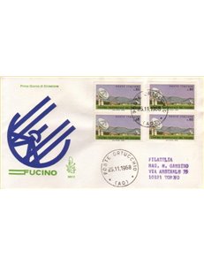 ITALIA 1968 FDC (Venetia) Fucino quart