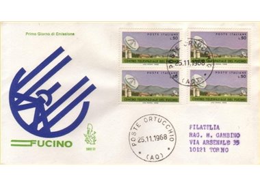 ITALIA 1968 FDC (Venetia) Fucino quart